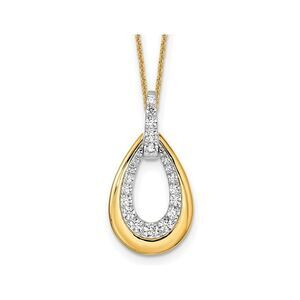 5/8 Carat (ctw VS, F) Lab-Grown Diamond Drop Necklace Pendant 14K Gold with Chai